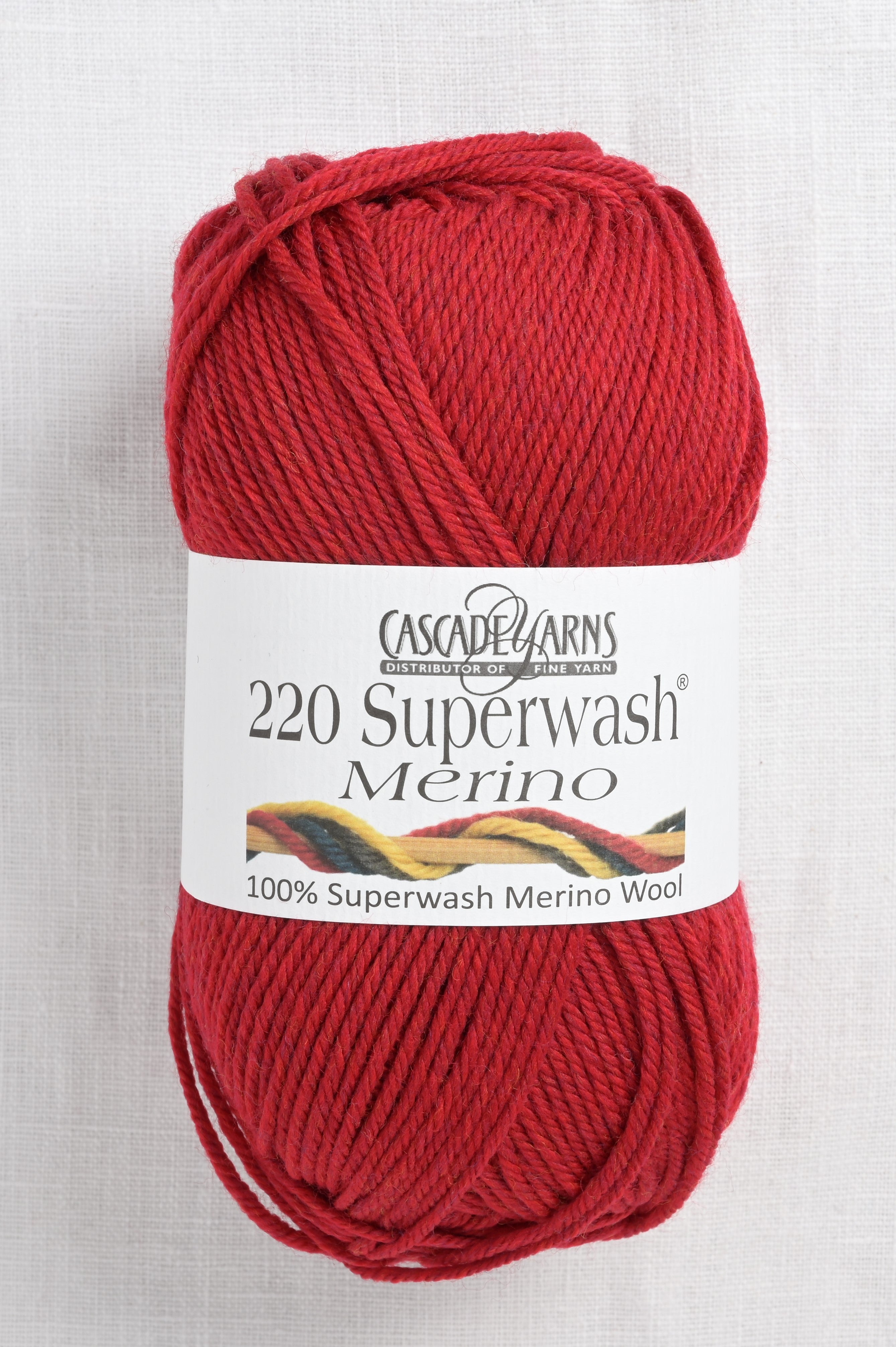 Merino Wool Yarn, Cascade 220 Superwash Merino, high quality Christmas Red