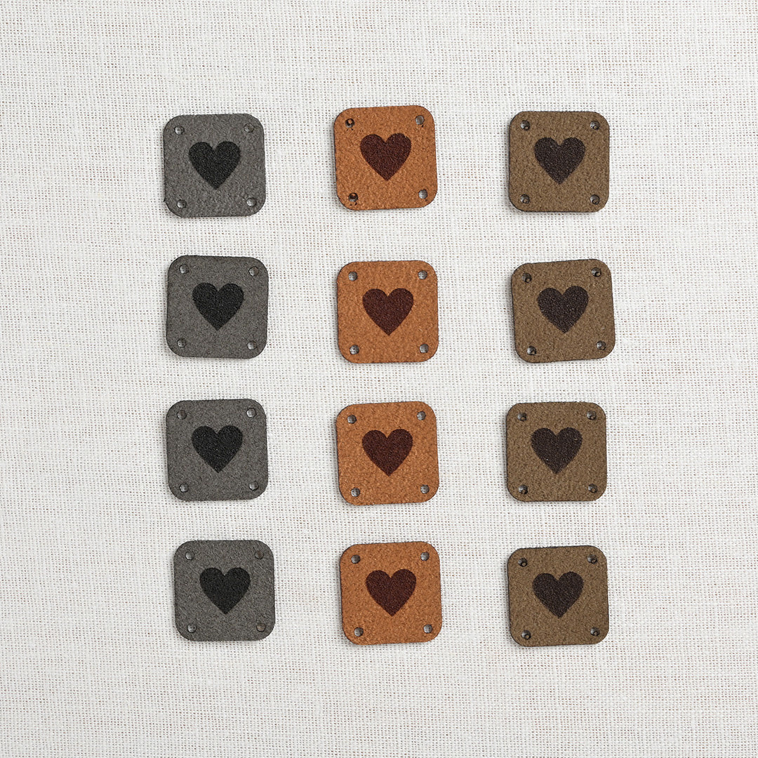 Katrinkles Faux Suede Square Heart Tags, Neutrals, 12 ct. – Wool and Company
