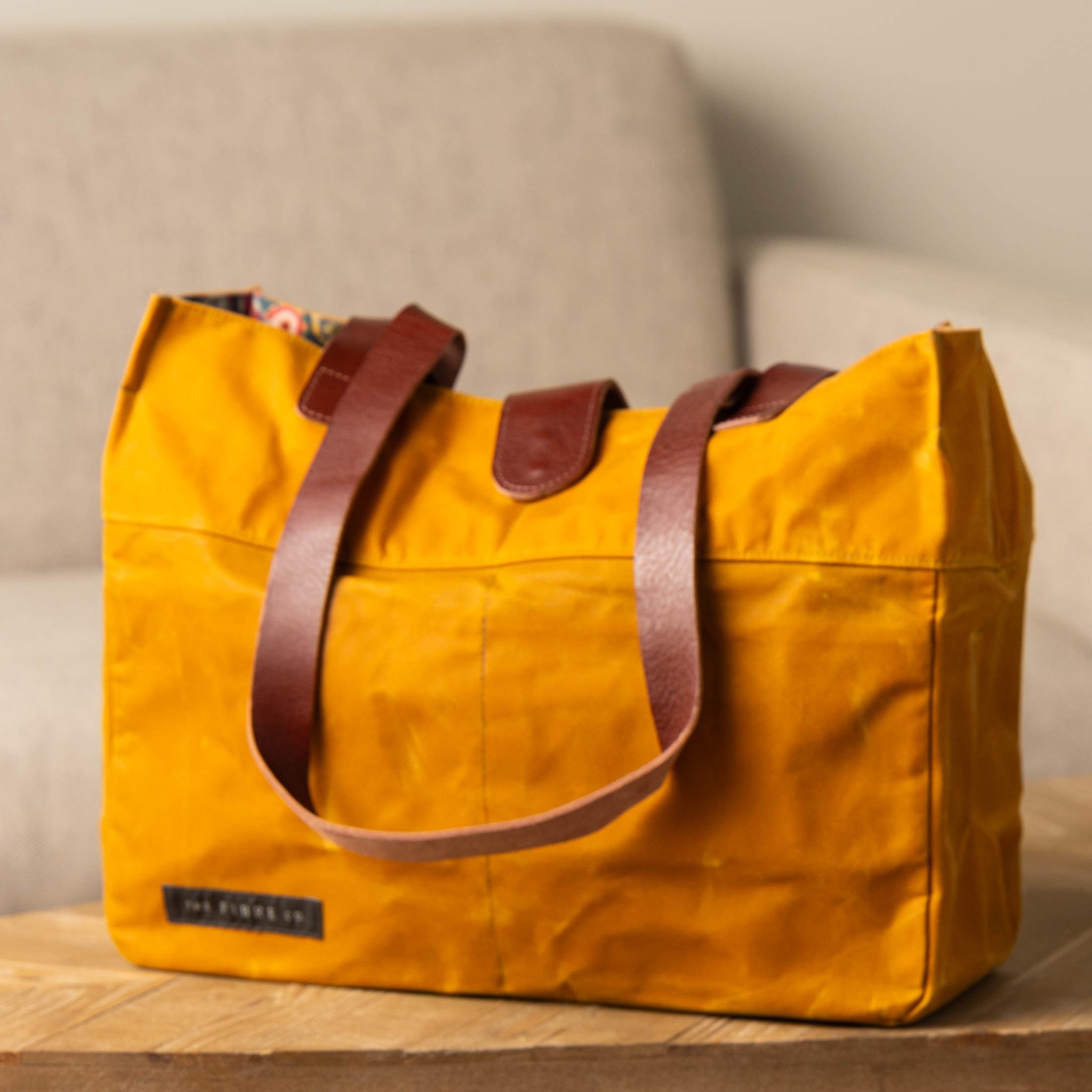 Marra Project Bag in Ochre, Knitting and Yarn Bag