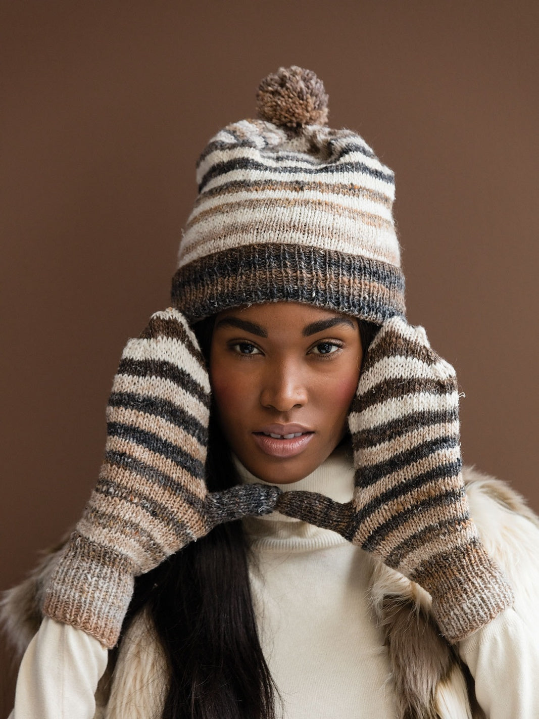 Striped Slouch Hat And Mittens Wool And Company