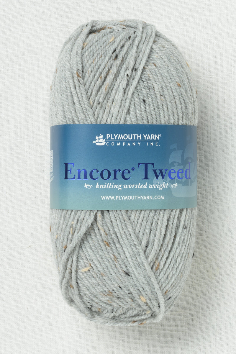 Plymouth Encore Worsted Tweed 6007 Light Grey Heather