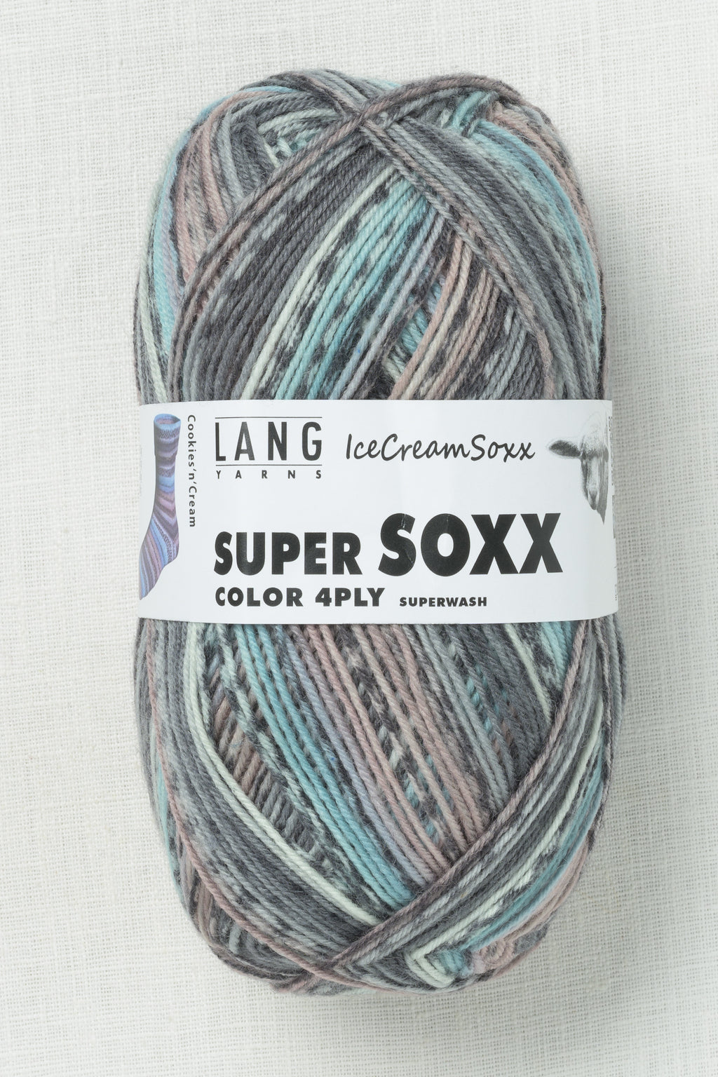 Lang Yarns Super Soxx Color 476 Cookies n' Cream