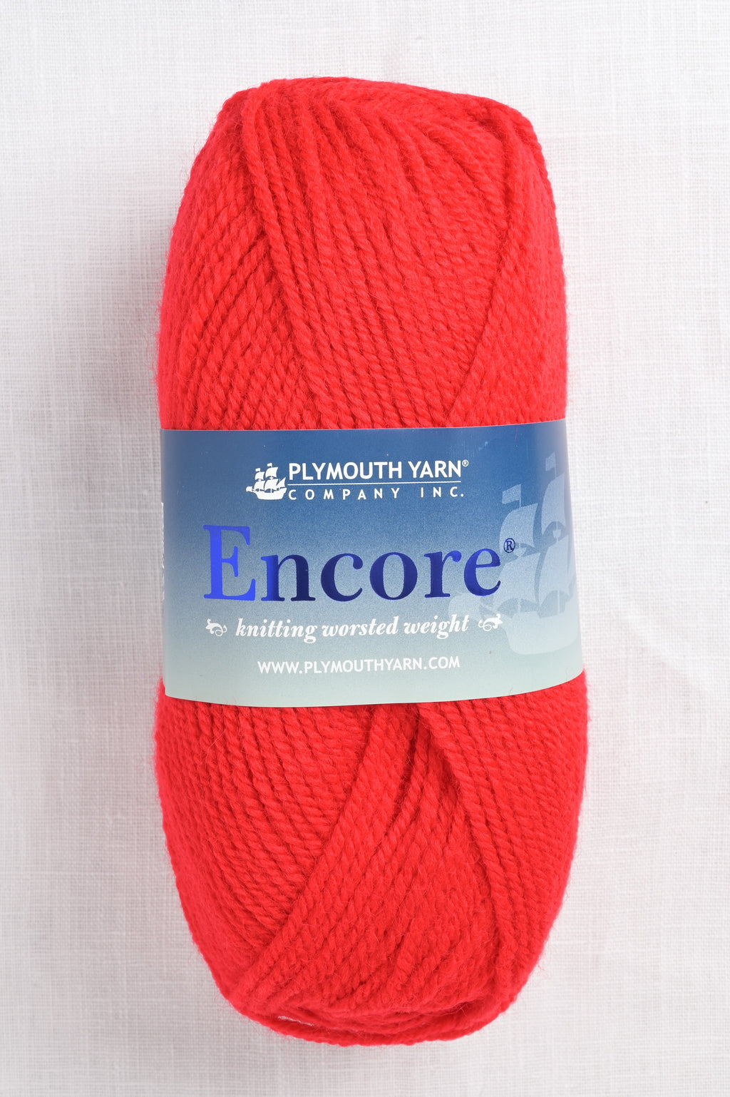 Plymouth Encore Worsted 1386 Christmas Red