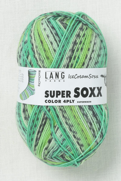 Lang Yarns Super Soxx Color 477 Mint Chocolate Chip