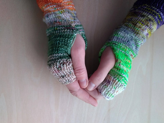 Fast Fade Fingerless Mitts by Molly Klein Design