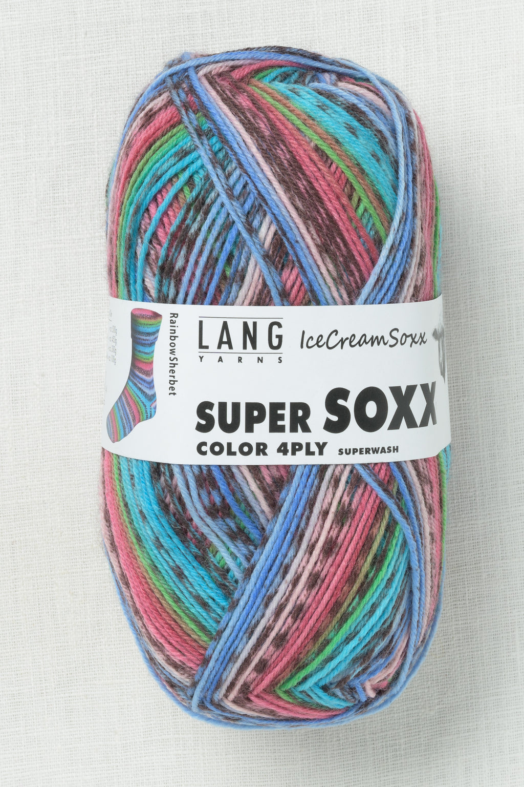 Lang Yarns Super Soxx Color 479 Rainbow Sherbet