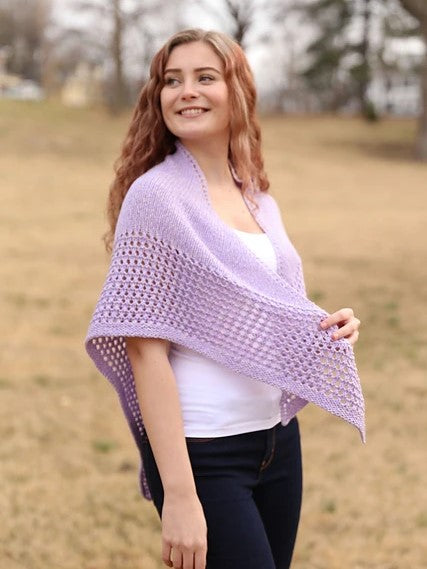 3371 Lace Bordered Shawl by Plymouth Yarn Design Studio