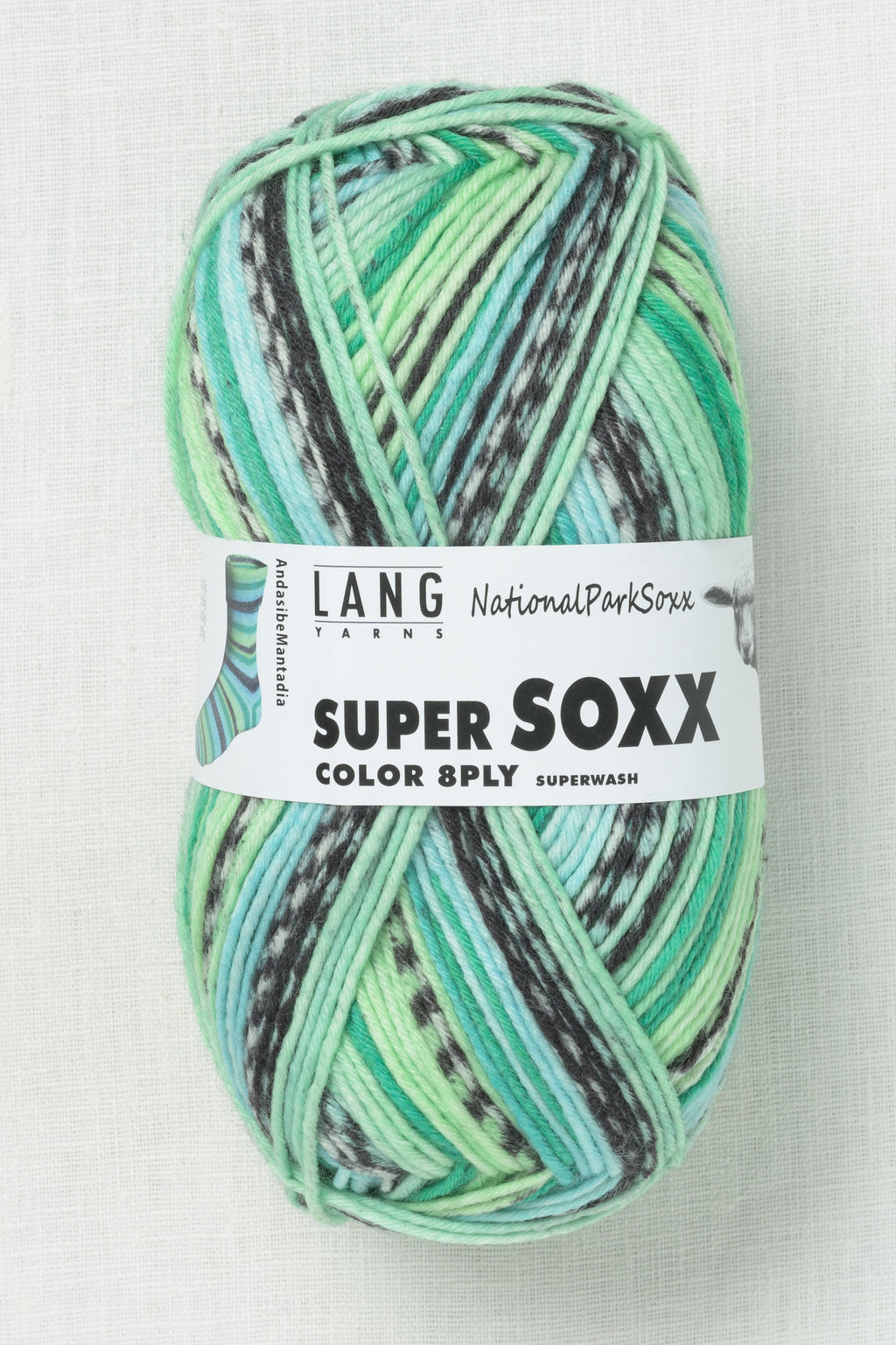 Lang Yarns Super Soxx Color 8-Ply 483  Andasibe Mantadia