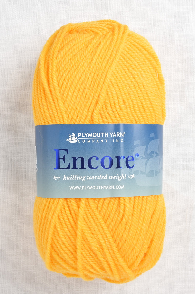 Plymouth Encore Worsted 1382 Bright Yellow