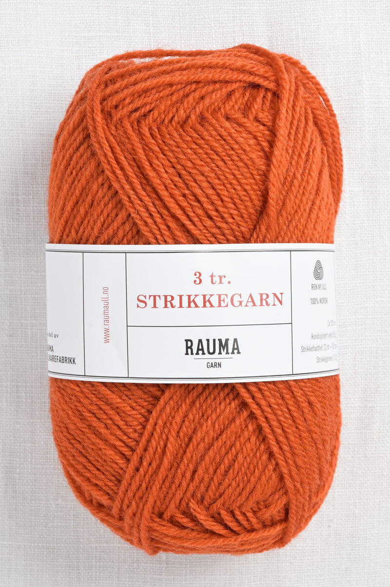 Rauma 3-Ply Strikkegarn 177 Dark Orange