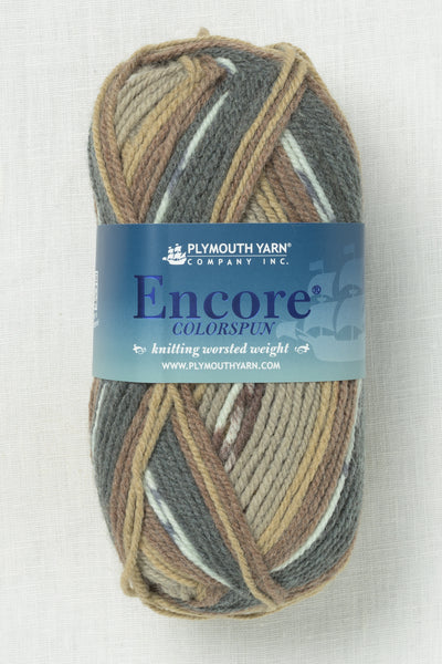 Plymouth Encore Worsted Colorspun 8127 Grey Neutral Print