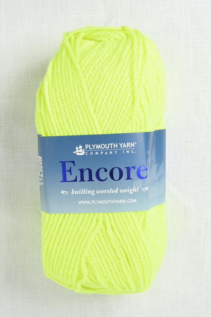 Plymouth Encore Worsted 476 Neon Yellow