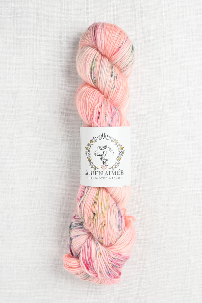 La Bien Aimee Merino Singles Peach Pom Pom