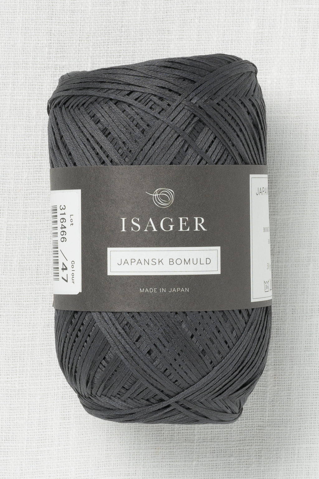 Isager Japansk Bomuld 47 Charcoal