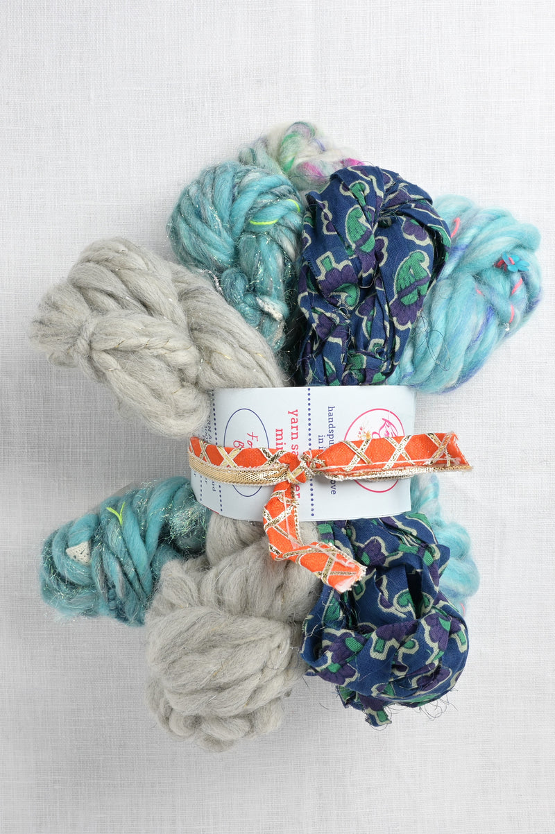 Knit Collage Mini Skein Sampler Set  Foggy Blue