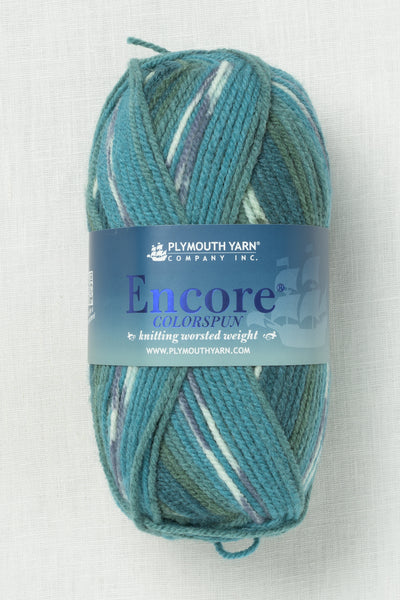 Plymouth Encore Worsted Colorspun 8126 Blue Teal Mix