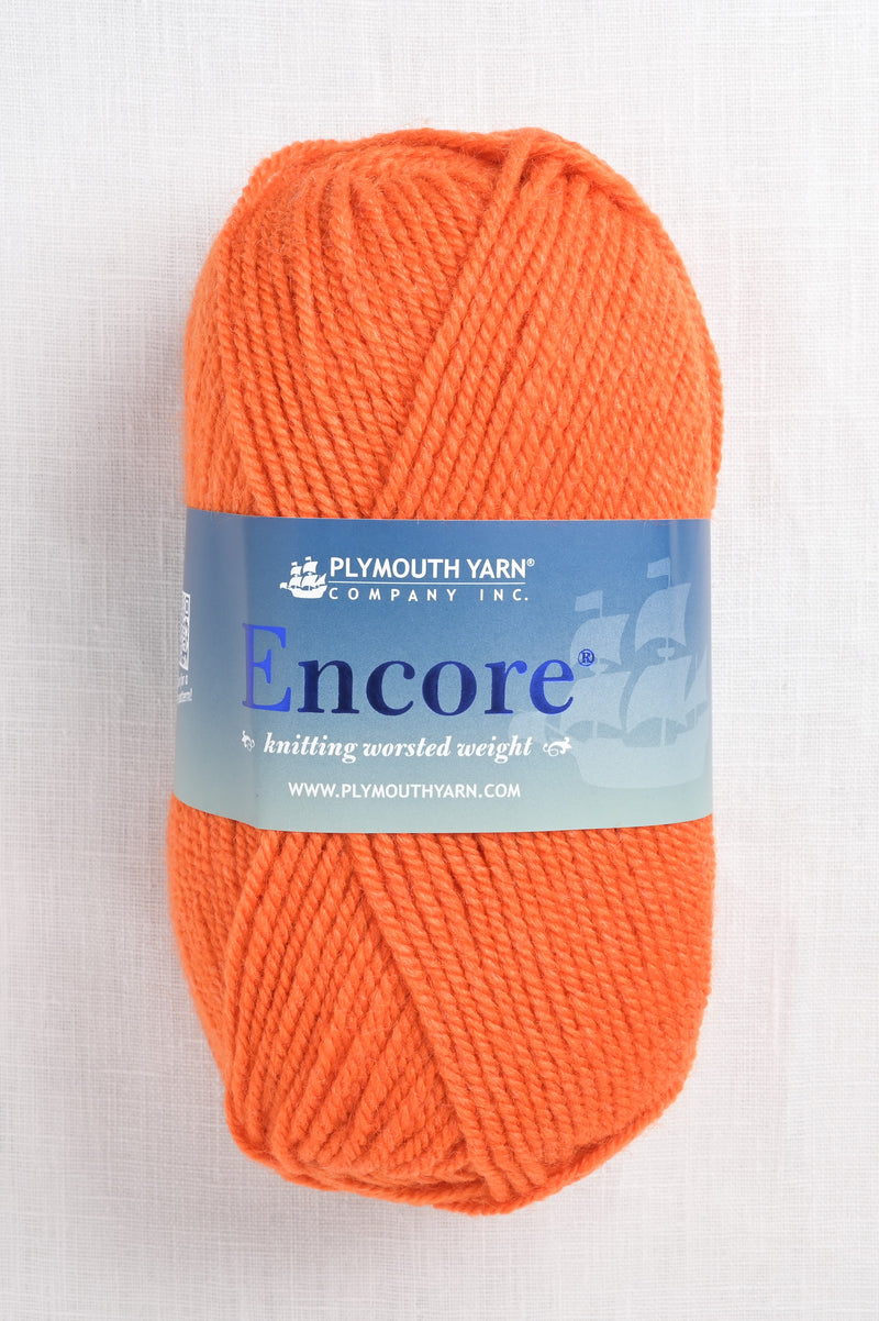 Plymouth Encore Worsted 1383 Bright Orange