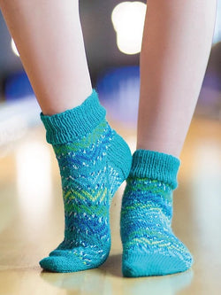 Peacock Chevron Socks by Emma Wright