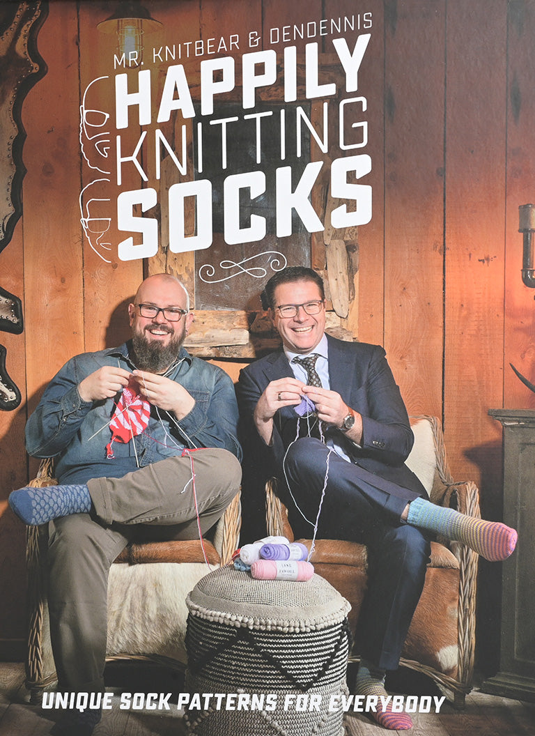 Happily Knitting Socks by Mr. Knitbear & Dendennis