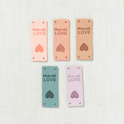 Fox & Pine Faux Suede Made with Love Foldover Tags Pastels, 5 ct.