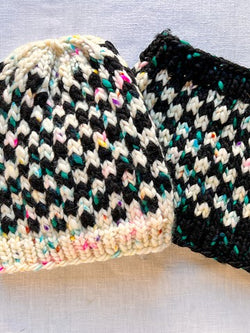 Check Check Hats + Cowl by Sarah E. Chapman