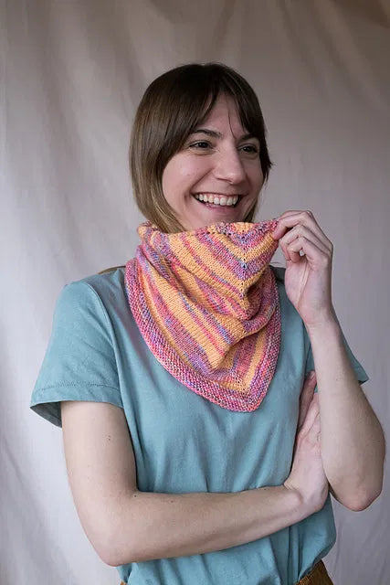 Candy Stripe Bandana Cowl - LYS Day 2022 by Quinn Reverendo