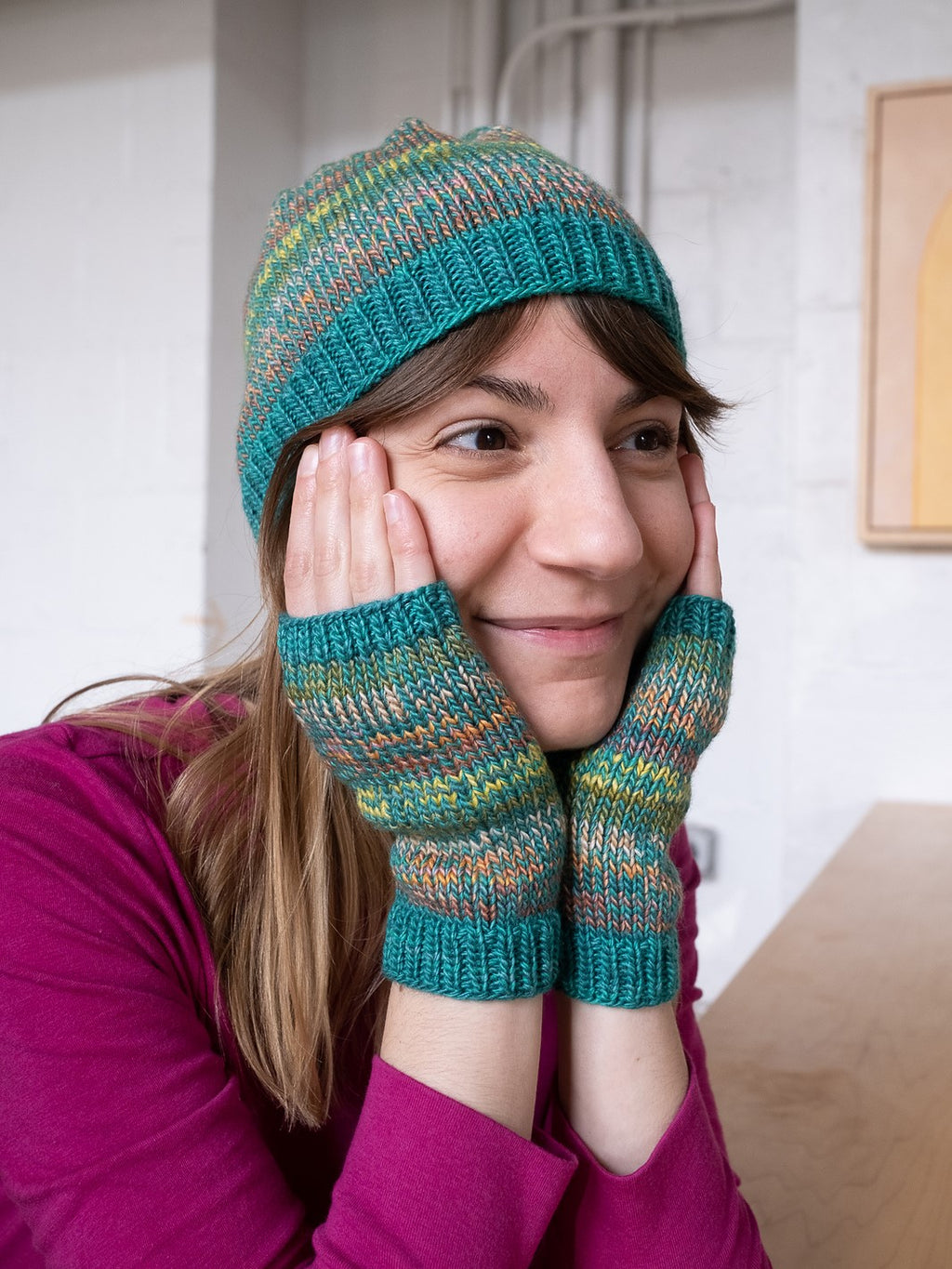 Bernadette Hat and Mitts by Sarah E. Chapman