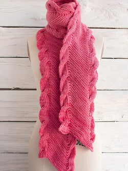 Bias Scarf with Ribbed Cables by Lisa R. Myers