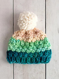 Simple Bulky Moss Stitch Baby Hat by Fairmount Fibers Design Team