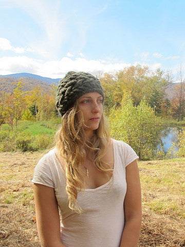 Sideways Cable Hat by Lisa R. Myers