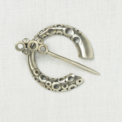 JUL Designs Lua Penannular Brooch, Satin White Brass