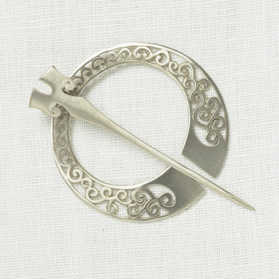 JUL Designs Runa Penannular Brooch, White Brass