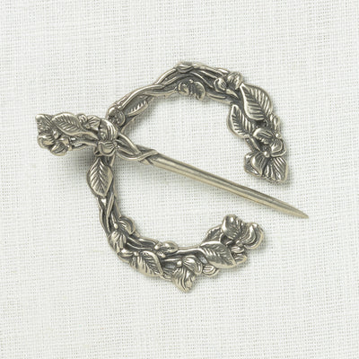 JUL Designs Sweet Pea Penannular Brooch, White Brass