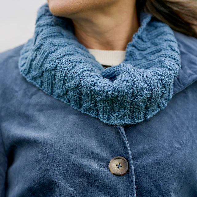 Laurie Cable Rib Cowl & Hat by Sarah Hatton