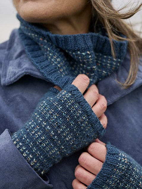 Jamie Hat, Cowl and Wrist Warmers by Sarah Hatton