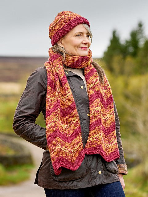 Roisin Chevron Scarf and Hat by Sarah Hatton