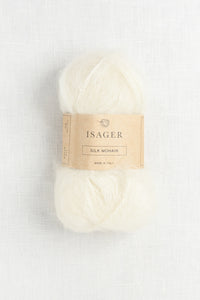 Isager Silk Mohair E0 Natural Undyed