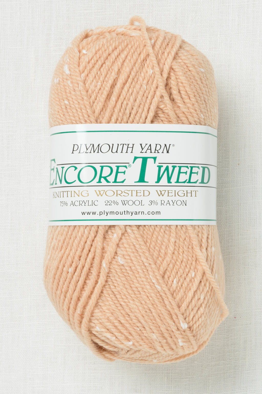 Plymouth Encore Worsted Tweed W005 Taupe White