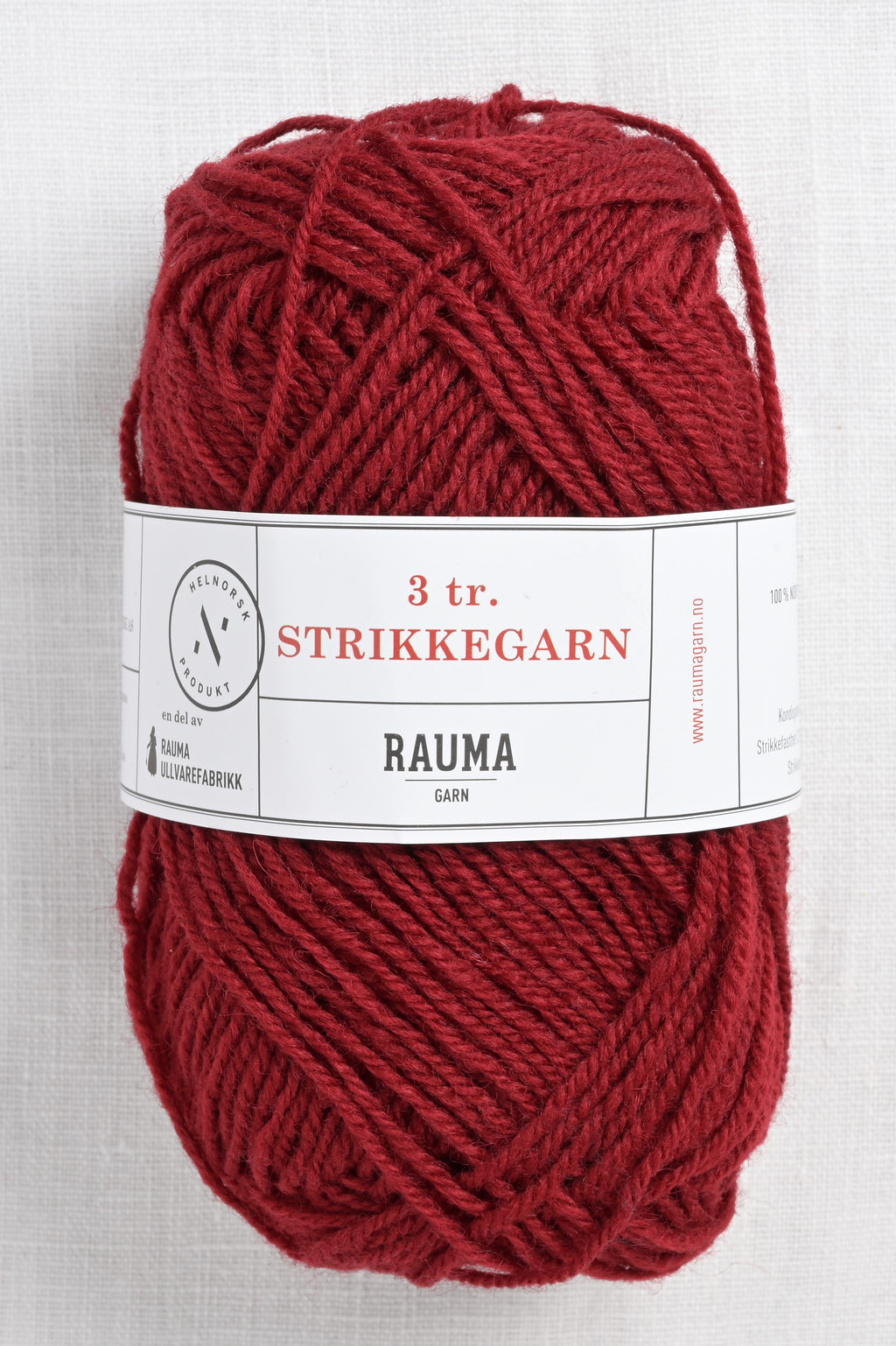 Rauma 3-Ply Strikkegarn 128 Wine Red