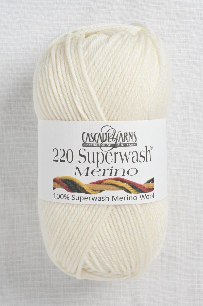 Cascade 220 Superwash Merino 01 Cream