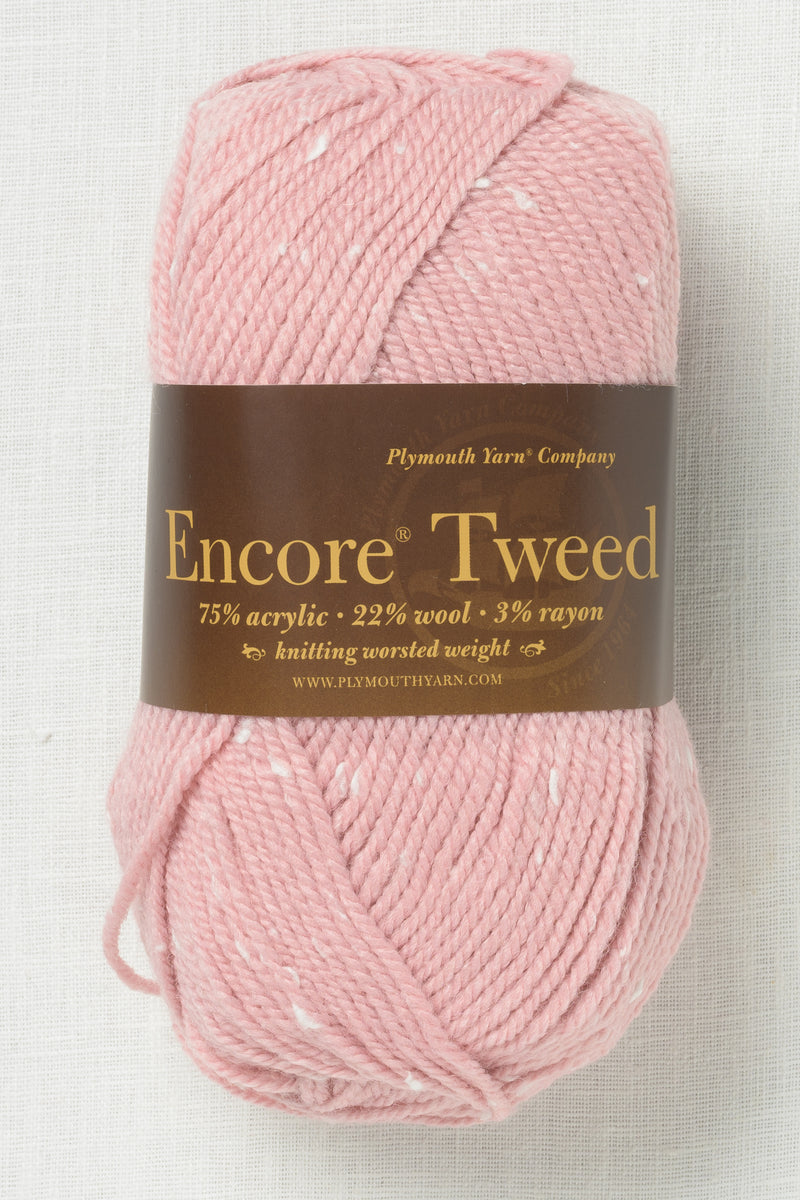 Plymouth Encore Worsted Tweed W464 Rose White