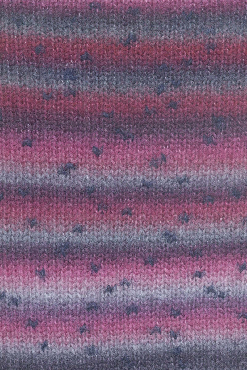 Lang Yarns Cloud Tweed 12 Fuchsia Aubergine Petrol swatch