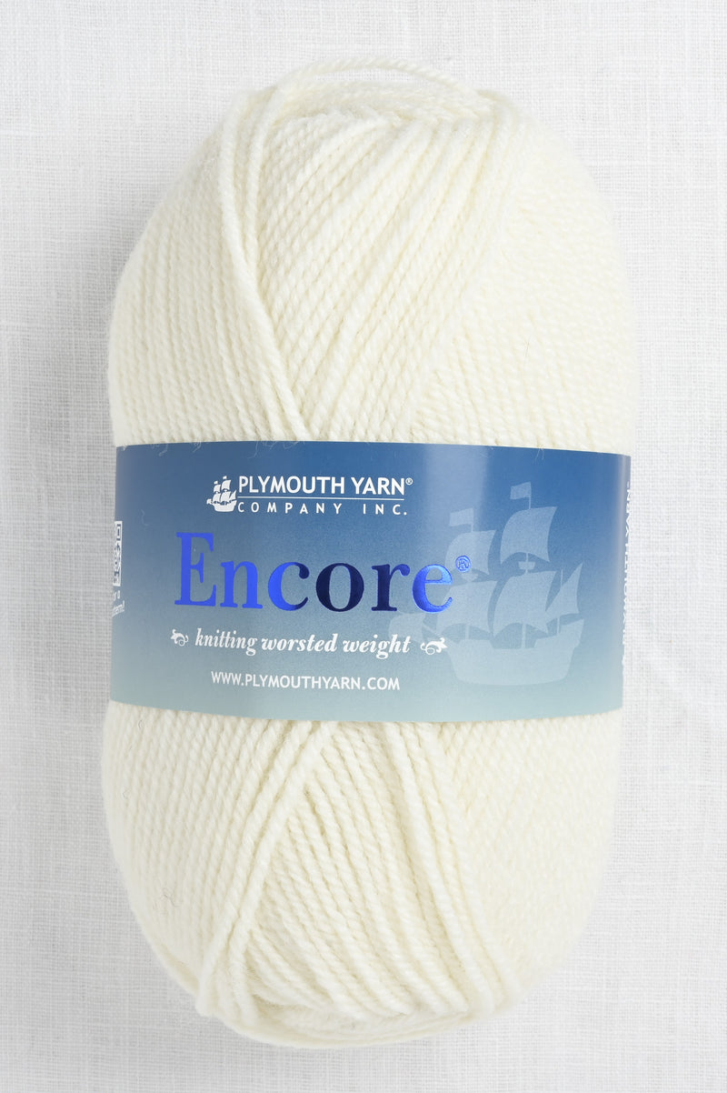 Plymouth Encore Worsted 146 Winter White