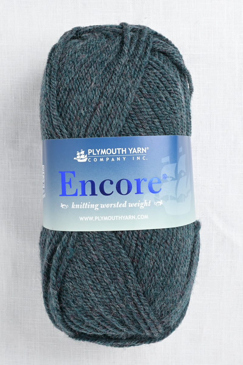 Plymouth Encore Worsted 670 Dark Greenfrost Mix