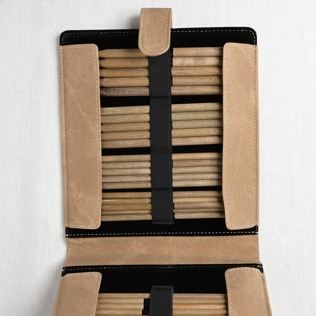  Lykke Umber 6-Inch Small Sizes DPN Double Point Knitting Needle  Set Birchwood US Sizes 0, 1, 1.5, 2, 2.5, 3, 4, & 5 Includes Umber Denim  Case Bundle with Artsiga Crafts Project Bag