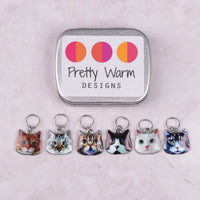 Pretty Warm Designs Cat Charm Stitch Markers, 6 ct.